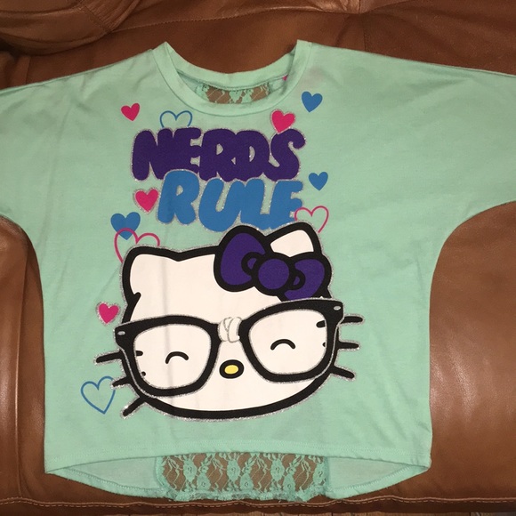 Sanrio Hello Kitty Nerds Rule shirt for a girl 14/16 XL made in China 10/2012 - Picture 3 of 7
